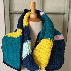 Hand Crafted Knitted / Crocheted Scarf in Vibrant Colors Unisex